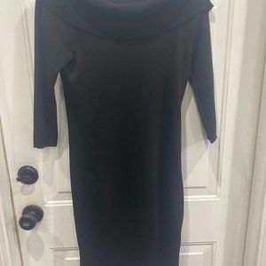 Black ANN TAYLOR light fitted sweater Dress (Petite Small)